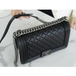 𝗖𝗵𝗮𝗻𝗲𝗹 𝗟𝗲𝗯𝗼 𝘆Italy 🇮🇹GR original lambskin：Medium Black Silver