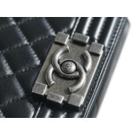 𝗖𝗵𝗮𝗻𝗲𝗹 𝗟𝗲𝗯𝗼 𝘆Italy 🇮🇹GR original lambskin：Medium Black Silver