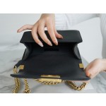 𝗖𝗵𝗮𝗻𝗲𝗹 𝗟𝗲𝗯𝗼𝘆 Imported custom caviar calfskin:Small ball pattern Small Black Gold