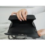 𝗖𝗵𝗮𝗻𝗲𝗹 𝗟𝗲𝗯𝗼𝘆 Imported custom caviar calfskin:Small ball pattern Small Black Silver