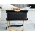 𝗖𝗵𝗮𝗻𝗲𝗹 𝗟𝗲𝗯𝗼𝘆 Imported custom caviar calfskin:Large ball pattern Small Black Gold