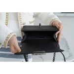 𝗖𝗵𝗮𝗻𝗲𝗹 𝗟𝗲𝗯𝗼𝘆 Imported custom caviar calfskin:Large ball pattern Small  Black Silver