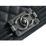 𝗖𝗵𝗮𝗻𝗲𝗹 𝗟𝗲𝗯𝗼𝘆 Imported custom caviar calfskin:Large ball pattern Small  Black Silver