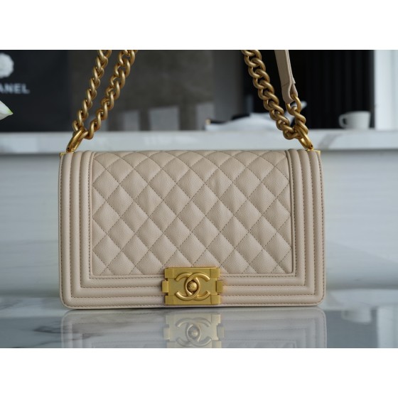 𝗖𝗵𝗮𝗻𝗲𝗹 𝗟𝗲𝗯𝗼𝘆 Imported custom caviar calfskin:Medium Light apricot