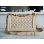 𝗖𝗵𝗮𝗻𝗲𝗹 𝗟𝗲𝗯𝗼𝘆 Imported custom caviar calfskin:Medium Light apricot