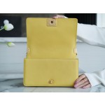 𝗖𝗵𝗮𝗻𝗲𝗹 𝗟𝗲𝗯𝗼𝘆  Original "INCAS" lychee grain calfskin：Medium Lemon Yellow