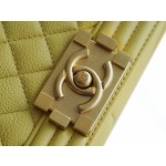 𝗖𝗵𝗮𝗻𝗲𝗹 𝗟𝗲𝗯𝗼𝘆  Original "INCAS" lychee grain calfskin：Medium Lemon Yellow