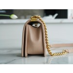 𝗖𝗵𝗮𝗻𝗲𝗹 𝗟𝗲𝗯𝗼𝘆 原厂《INCAS》荔枝纹胎牛皮：中号 奶茶杏