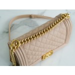 𝗖𝗵𝗮𝗻𝗲𝗹 𝗟𝗲𝗯𝗼𝘆 原厂《INCAS》荔枝纹胎牛皮：中号 奶茶杏