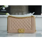 𝗖𝗵𝗮𝗻𝗲𝗹 𝗟𝗲𝗯𝗼𝘆 原厂《INCAS》荔枝纹胎牛皮：中号 奶茶杏