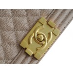 𝗖𝗵𝗮𝗻𝗲𝗹 𝗟𝗲𝗯𝗼𝘆 原厂《INCAS》荔枝纹胎牛皮：中号 奶茶杏