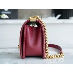 𝗖𝗵𝗮𝗻𝗲𝗹 𝗟𝗲𝗯𝗼𝘆 原厂《INCAS》荔枝纹胎牛皮：中号 波尔多酒红