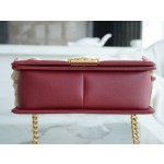 𝗖𝗵𝗮𝗻𝗲𝗹 𝗟𝗲𝗯𝗼𝘆 原厂《INCAS》荔枝纹胎牛皮：中号 波尔多酒红