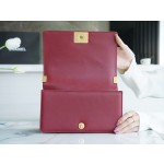 𝗖𝗵𝗮𝗻𝗲𝗹 𝗟𝗲𝗯𝗼𝘆 原厂《INCAS》荔枝纹胎牛皮：中号 波尔多酒红