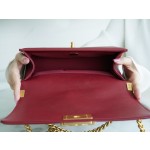 𝗖𝗵𝗮𝗻𝗲𝗹 𝗟𝗲𝗯𝗼𝘆 原厂《INCAS》荔枝纹胎牛皮：中号 波尔多酒红