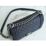 𝗖𝗵𝗮𝗻𝗲𝗹 𝗟𝗲𝗯𝗼𝘆 原厂《INCAS》荔枝纹胎牛皮：中号 古银  深蓝