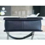 𝗖𝗵𝗮𝗻𝗲𝗹 𝗟𝗲𝗯𝗼𝘆 原厂《INCAS》荔枝纹胎牛皮：中号 古银  深蓝