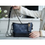 𝗖𝗵𝗮𝗻𝗲𝗹 𝗚𝗮𝗯𝗿𝗶𝗲𝗹𝗲❥ classic stray bag Italy 🇮🇹 "Montebello" original cowhide：Small  Black and Blue