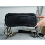 𝗖𝗵𝗮𝗻𝗲𝗹 𝗚𝗮𝗯𝗿𝗶𝗲𝗹𝗲❥ classic stray bag Italy 🇮🇹 "Montebello" original cowhide：Small  Black and Blue