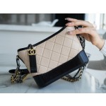 𝗖𝗵𝗮𝗻𝗲𝗹𝗚𝗮𝗯𝗿𝗶𝗲𝗹𝗲❥⼵ Classic Stray Bag Italy 🇮🇹 Montebello original cowhide: small apricot black