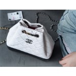 𝗖𝗵𝗮𝗻𝗲𝗹𝗚𝗮𝗯𝗿𝗶𝗲𝗹𝗲❥vagrancyBackpack Italy 🇮🇹 "Montebello" original tire cowhide：Small🖤🤍 Black and white