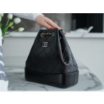 𝗖𝗵𝗮𝗻𝗲𝗹𝗚𝗮𝗯𝗿𝗶𝗲𝗹𝗲❥vagrancyBackpack Italy 🇮🇹 "Montebello" original tire cowhide：Small🖤Classic Black