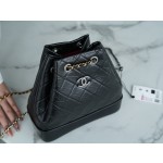 𝗖𝗵𝗮𝗻𝗲𝗹𝗚𝗮𝗯𝗿𝗶𝗲𝗹𝗲❥vagrancyBackpack Italy 🇮🇹 "Montebello" original tire cowhide：Small🖤Classic Black