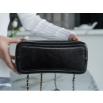 𝗖𝗵𝗮𝗻𝗲𝗹𝗚𝗮𝗯𝗿𝗶𝗲𝗹𝗲❥vagrancyBackpack Italy 🇮🇹 "Montebello" original tire cowhide：Small🖤Classic Black