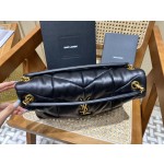 SAINT LAURENT #𝙇𝙤𝙪𝙇𝙤𝙪 𝙥𝙪𝙛𝙛𝙚𝙧#57747(large gold buckle)