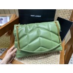 SAINT LAURENT #𝙇𝙤𝙪𝙇𝙤𝙪 𝙥𝙪𝙛𝙛𝙚𝙧#57747(large gold buckle)