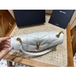 SAINT LAURENT #𝙇𝙤𝙪𝙇𝙤𝙪 𝙥𝙪𝙛𝙛𝙚𝙧LOULOU PUFFER Mini Quilted Lambskin Bag #620333Original Leather