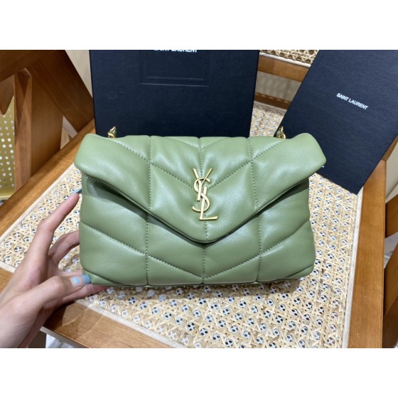 SAINT LAURENT #𝙇𝙤𝙪𝙇𝙤𝙪 𝙥𝙪𝙛𝙛𝙚𝙧LOULOU PUFFER Mini Quilted Lambskin Bag #620333Original Leather