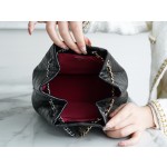 𝗖𝗵𝗮𝗻𝗲𝗹𝗚𝗮𝗯𝗿𝗶𝗲𝗹𝗲❥vagrancyBackpack Italy 🇮🇹 "Montebello" original tire cowhide：Medium🖤Black