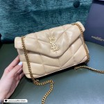 SAINT LAURENT #𝙇𝙤𝙪𝙇𝙤𝙪 𝙥𝙪𝙛𝙛𝙚𝙧LOULOU PUFFER Mini Quilted Lambskin Bag #620333Original Leather