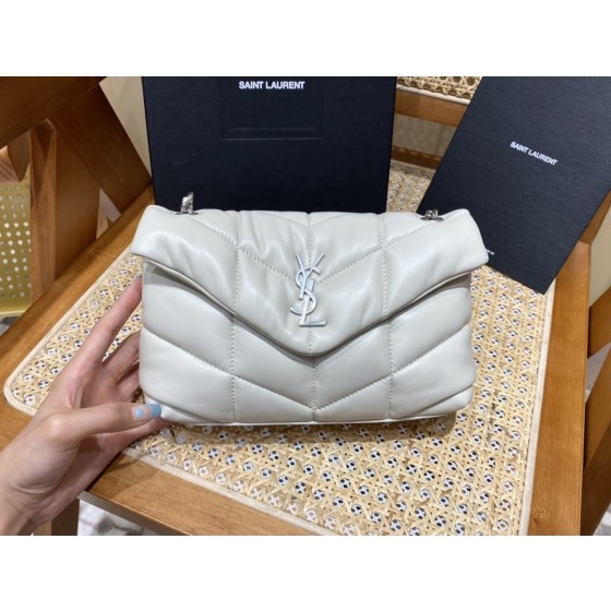 SAINT LAURENT #𝙇𝙤𝙪𝙇𝙤𝙪 𝙥𝙪𝙛𝙛𝙚𝙧LOULOU PUFFER Mini Quilted Lambskin Bag #620333Original Leather