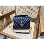 SAINT LAURENT 𝑴𝒐𝒏𝒐𝒈𝒓𝒂𝒎 𝒄𝒐𝒍𝒍𝒆𝒈𝒆 #428056 Original leather black gold.JD