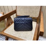 SAINT LAURENT 𝑴𝒐𝒏𝒐𝒈𝒓𝒂𝒎 𝒄𝒐𝒍𝒍𝒆𝒈𝒆 #428056 Original leather black gold.JD