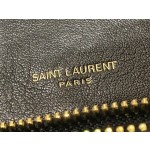 SAINT LAURENT 𝑴𝒐𝒏𝒐𝒈𝒓𝒂𝒎 𝒄𝒐𝒍𝒍𝒆𝒈𝒆 #428056 Original leather black gold.JD