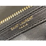 SAINT LAURENT 𝑴𝒐𝒏𝒐𝒈𝒓𝒂𝒎 𝒄𝒐𝒍𝒍𝒆𝒈𝒆 #428056 Original leather black gold.JD