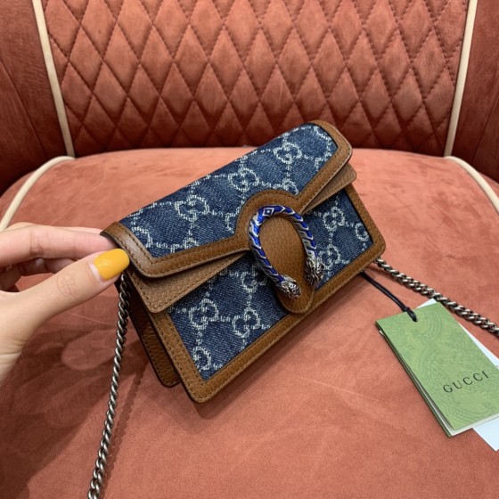 GUCCI 𝙂𝙐𝘾𝘾𝙄 𝘿𝙀𝙉𝙄𝙈 Denim Series Denim Dionysus Mini 16 # 476432