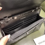 BALENCIAGA 𝐇𝐨𝐮𝐫𝐠𝐥𝐚𝐬𝐬 𝐰𝐚𝐥𝐥𝐞𝐭 𝐨𝐧 𝐜𝐡𝐚𝐢𝐧 ⏳ ▪️ crocodile print black buckle