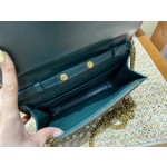 BALENCIAGA 𝘄𝗮𝗹𝗹𝗲𝘁 𝗼𝗻 𝗰𝗵𝗮𝗶𝗻 ▪️ crocodile print green gold buckle