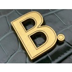 BALENCIAGA 𝘄𝗮𝗹𝗹𝗲𝘁 𝗼𝗻 𝗰𝗵𝗮𝗶𝗻 ▪️ crocodile print green gold buckle