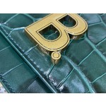 BALENCIAGA 𝘄𝗮𝗹𝗹𝗲𝘁 𝗼𝗻 𝗰𝗵𝗮𝗶𝗻 ▪️ crocodile print green gold buckle