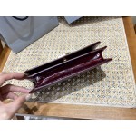 BALENCIAGA 𝘄𝗮𝗹𝗹𝗲𝘁 𝗼𝗻 𝗰𝗵𝗮𝗶𝗻 ▪️ crocodile print burgundy gold buckle