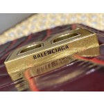 BALENCIAGA 𝘄𝗮𝗹𝗹𝗲𝘁 𝗼𝗻 𝗰𝗵𝗮𝗶𝗻 ▪️ crocodile print burgundy gold buckle