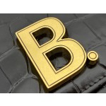 BALENCIAGA 𝘄𝗮𝗹𝗹𝗲𝘁 𝗼𝗻 𝗰𝗵𝗮𝗶𝗻 ▪️ crocodile print black gold buckle