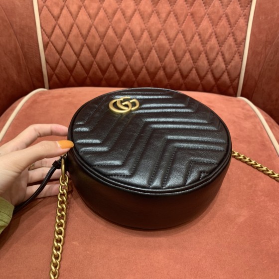 GUCCI marmont round cake full skin black #550154