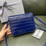 BALENCIAGA 𝘀𝗺𝗮𝗹𝗹 𝗯𝗮𝗴 𝗯𝗮𝗴 crocodile pattern treasure blue gold buckle