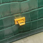 BALENCIAGA 𝘀𝗺𝗮𝗹𝗹 𝗯𝗮𝗴 𝗯𝗮𝗴 crocodile green gold buckle